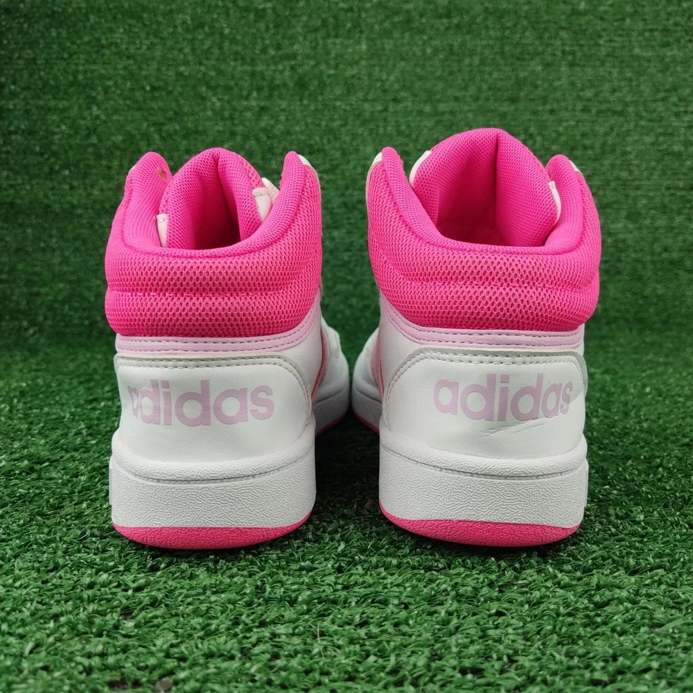 Adidas Shoes Kids 2 White Pink Hoops 3.0 Mid Sneakers IF2722 High Top Basketball